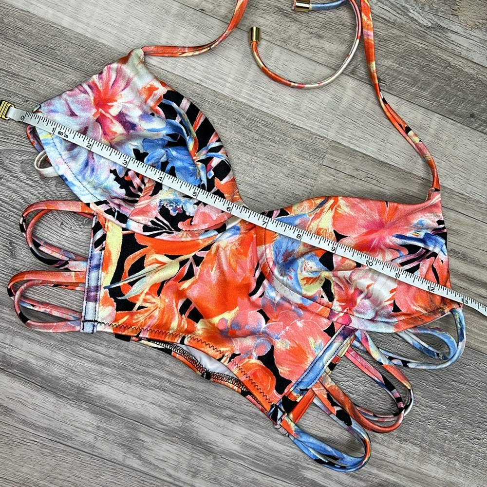 Victoria's Secret Strappy Longline Tropical Floral Bikini Swim Set NEW - Picture 15 of 16
